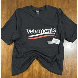 New Vetements T Shirt New Black Size large Men's By Drill Clothing